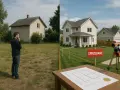 Sekrety podziału dużych działek na mniejsze parcele po nowych wytycznych urbanistycznych. Plan podziału, geodeta i dom na sprzedanej działce.
