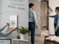 Spór o zwrot kosztów malowania ścian po najmie w 2026 roku? Na lewo wieszanie obrazka, na prawo zniszczona ściana.
