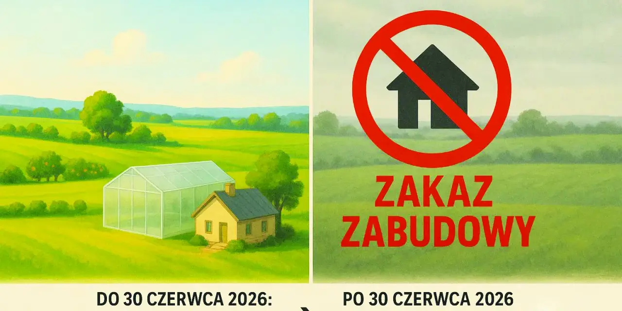 Przed 30.06.2026 można budować na gruntach I-III, potem zakaz zabudowy. Właściciele gruntów klasy I-III nie dostaną WZ do czasu uchwalenia planu ogólnego.