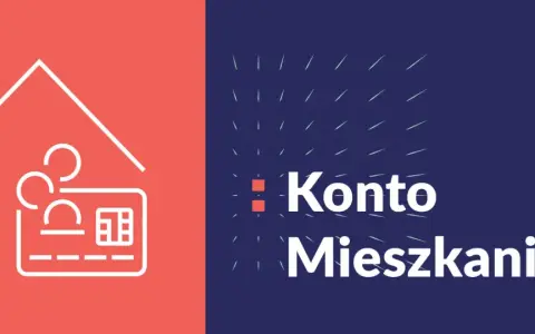 Grafika z ikoną domu i karty, tekst "Konto Mieszkaniowe". Czy zniesienie limitu wieku na Koncie Mieszkaniowym pomoże osobom 45 plus?