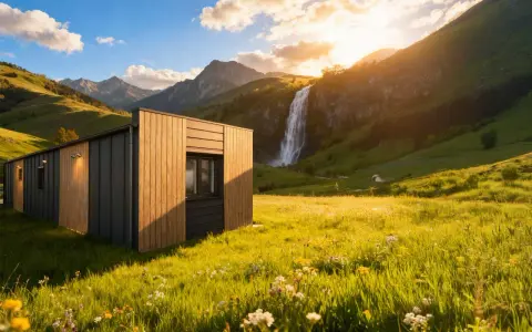 Nowy domek na kółkach w malowniczej dolinie z wodospadem. Dlaczego fani "vanlife" i domów na kółkach mają problem z meldunkiem na własnej działce?