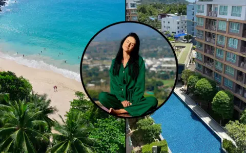Tropikalna plaża, kobieta medytująca i nowoczesne apartamenty z basenem. Zastanawiasz się, ile kosztują mieszkania w Tajlandii?