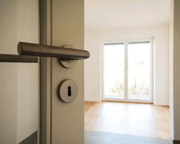Otwarcie drzwi do pustego mieszkania. Zastanawiasz się, ile kosztuje kawalerka w Niemczech?