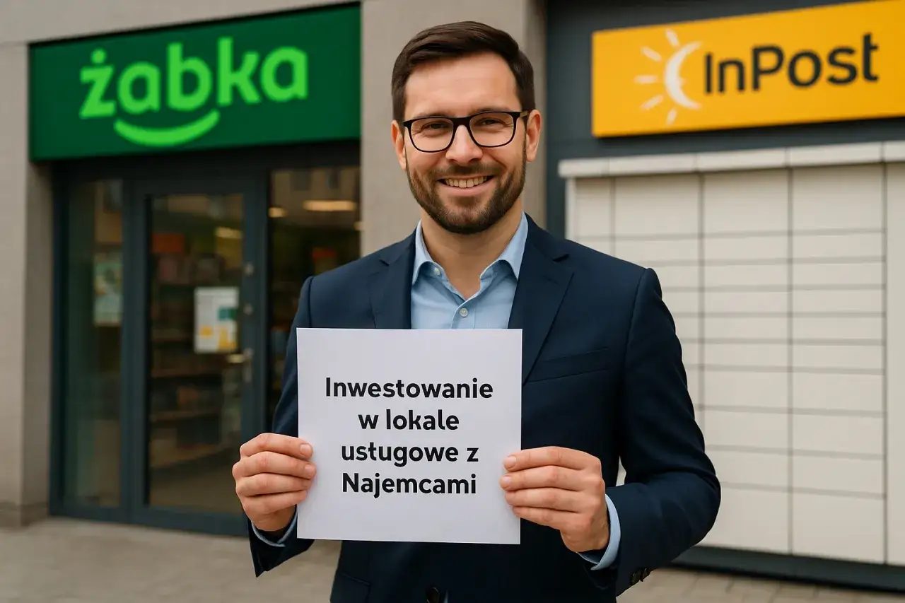 Mężczyzna z uśmiechem trzyma tabliczkę 