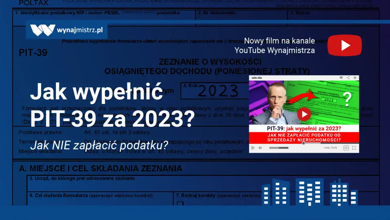 Jak ominąć podatek od sprzedaży działki? Film instruktażowy o wypełnianiu PIT-39 za 2023 rok, wyjaśniający, jak nie zapłacić podatku od nieruchomości.